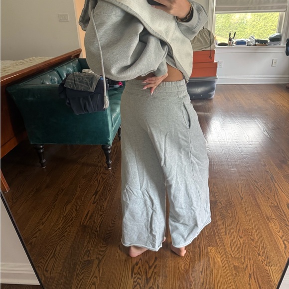 Light Gray Lounge Sweatpants - Distressed Cozy Fit - Picture 3 of 7